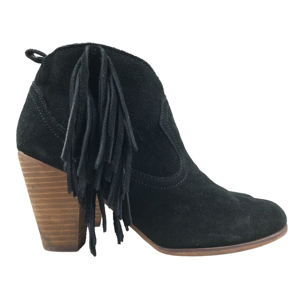 Steve Madden Women's Size 8M Cian Black Suede Side Zip High Heel Ankle Boots